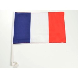 Drapeau de voiture Drapeau de voiture Drapeau de la France avec support pour vitre latérale 30x45cm
