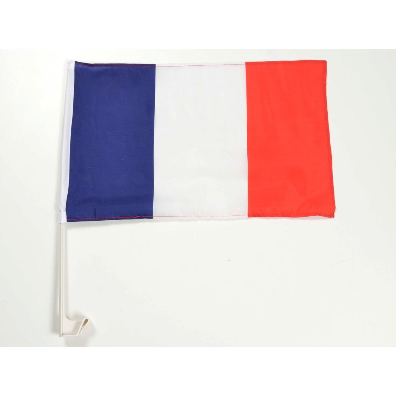 Drapeau de voiture Drapeau de voiture Drapeau de la France avec support pour vitre latérale 30x45cm