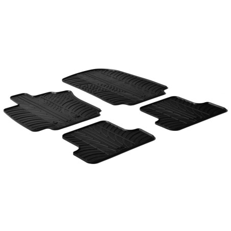 Set tapis de caoutchouc sur mesure pour Renault Clio III 2005- (T profil 4-pièces)