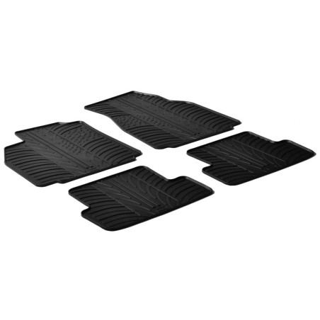 Set tapis de caoutchouc sur mesure pour Renault Megane II 2002-2008 (T profil 4-pièces)