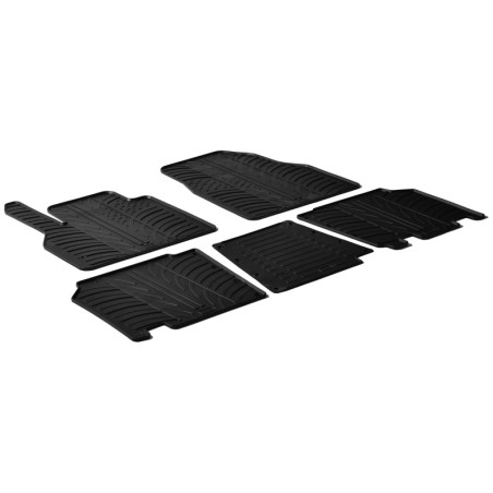 Set tapis de caoutchouc sur mesure pour Renault Kangoo 2008-2021 & Mercedes Citan 2012-2021 (TK profil 5-pièces)