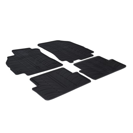 Set tapis de caoutchouc sur mesure pour Renault Fluence 2011- (T profil 4-pièces + clips de montage)