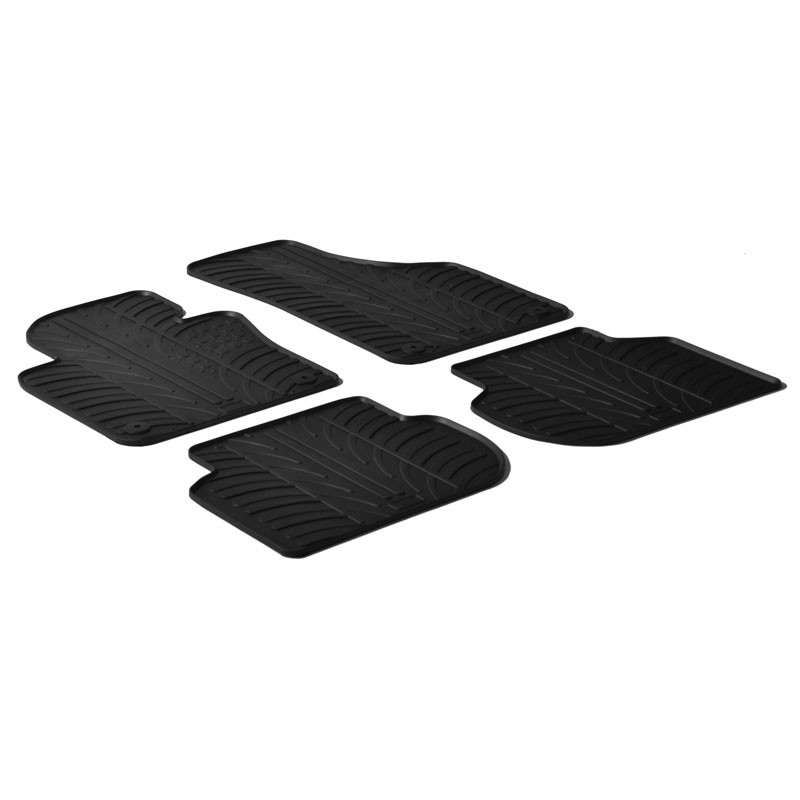 Set tapis de caoutchouc sur mesure pour Volkswagen Jetta 2011- (T profil 4-pièces + clips de montage)