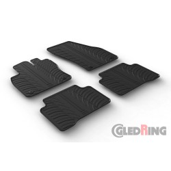 Set tapis de caoutchouc sur mesure pour Volkswagen Touran 2015- (boite manuelle) (T profil 4-pièces + clips de montage)