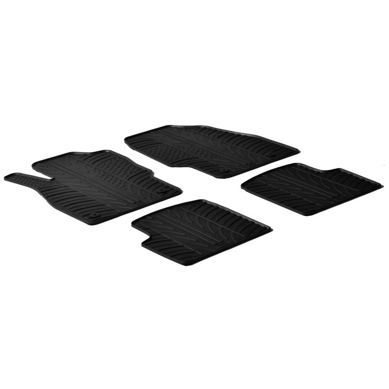 Set tapis de caoutchouc sur mesure pour Opel Corsa D 2006-2014 (T profil 4-pièces + clips de montage)