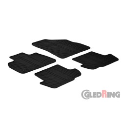 Set tapis de caoutchouc sur mesure pour Citroen DS5 2012- (T profil 4-pièces + clips de montage)
