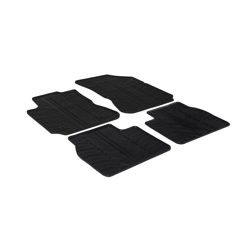 Set tapis de caoutchouc sur mesure pour Citroën C4 Cactus 2014- (T profil 4-pièces + clips de montage)