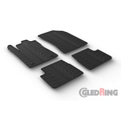 Set tapis de caoutchouc sur mesure pour Citroën C3 11/2016- (T profil 4-pièces + clips de montage)