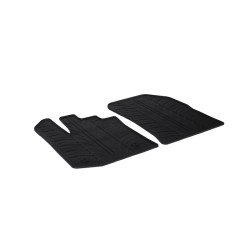 Set tapis de caoutchouc sur mesure pour Dacia Dokker Furgon 2013- (T profil 2-pièces + clips de montage)