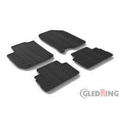 Set tapis de caoutchouc sur mesure pour Hyundai Kona 7/2017- excl. Hybrid/EV (T profil 4-pièces + clips de montage)