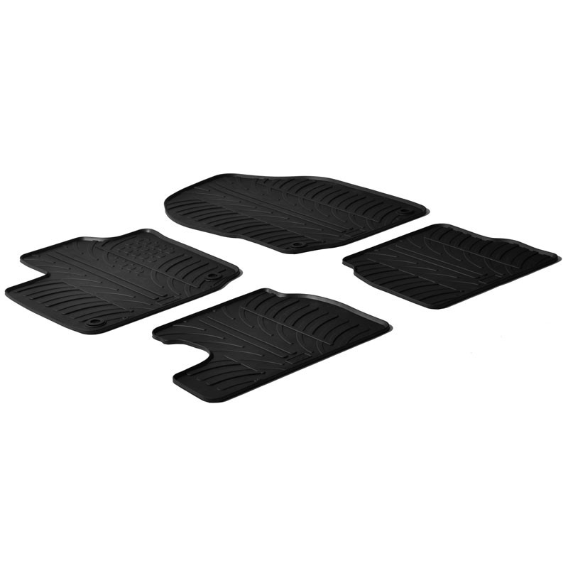 Set tapis de caoutchouc sur mesure pour Honda Civic d'Essence 2012-2017 (T profil 4-pièces + clips de montage)