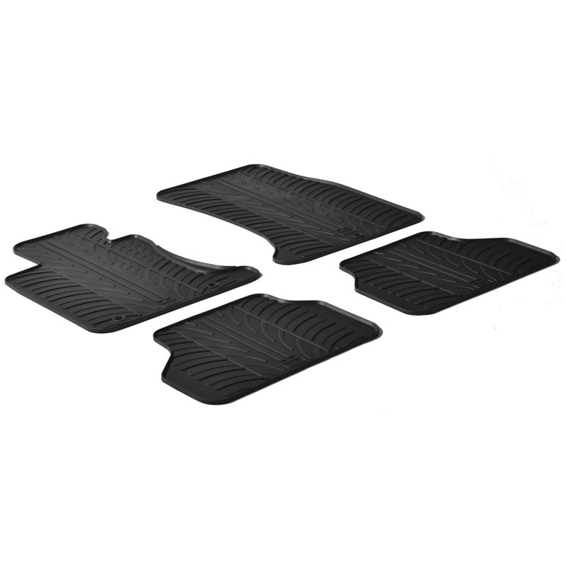 Set tapis de caoutchouc sur mesure pour BMW Série 5 E60/E61 2004-2010 (T profil 4-pièces + clips de montage)