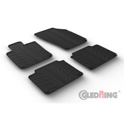 Set tapis de caoutchouc sur mesure pour Volvo S90/V90 2016- (T profil 4-pièces + clips de montage)