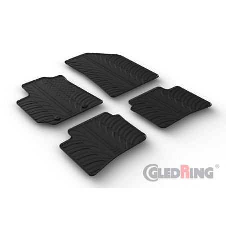 Set tapis de caoutchouc sur mesure pour Hyundai i10 2020- (T profil 4-pièces + clips de montage Set tapis de caoutchouc sur mesure pour Hyundai i10 2020- (T profil 4-pièces + clips de montage
