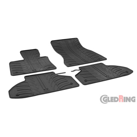 Set tapis de caoutchouc sur mesure pour BMW X6 (F16) 2014-2019 (T profil 4-pièces + clips de montage) Set tapis de caoutchouc sur mesure pour BMW X6 (F16) 2014-2019 (T profil 4-pièces + clips de montage)