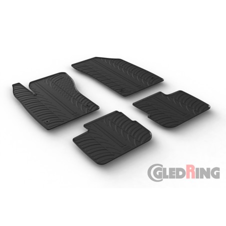 Set tapis de caoutchouc sur mesure pour Fiat Tipo Sedan 2016- (boite manuelle) (T profil 4-pièces + clips de montage) Set tapis de caoutchouc sur mesure pour Fiat Tipo Sedan 2016- (boite manuelle) (T profil 4-pièces + clips de montage)