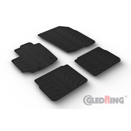 Set tapis de caoutchouc sur mesure pour Suzuki SX4 S-Cross 2022- (T profil 4-pièces + clips de montage) Set tapis de caoutchouc sur mesure pour Suzuki SX4 S-Cross 2022- (T profil 4-pièces + clips de montage)