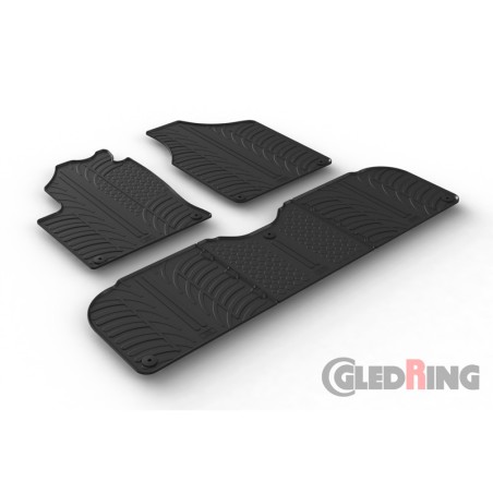 Set tapis de caoutchouc sur mesure pour Volkswagen Sharan & Seat Alhambra 1996-2010 (T profil 5-pièces + clips de montage) Set tapis de caoutchouc sur mesure pour Volkswagen Sharan & Seat Alhambra 1996-2010 (T profil 5-pièces + clips de montage)