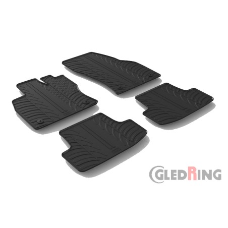 Set tapis de caoutchouc sur mesure pour Volkswagen T-Roc 11/2017- (T profil 4-pièces + clips de montage) Set tapis de caoutchouc sur mesure pour Volkswagen T-Roc 11/2017- (T profil 4-pièces + clips de montage)