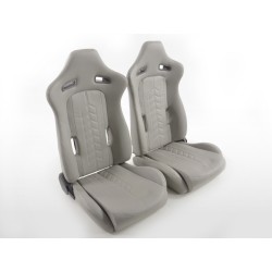 Sièges sport FK Sièges auto demi-coque en cuir synthétique gris