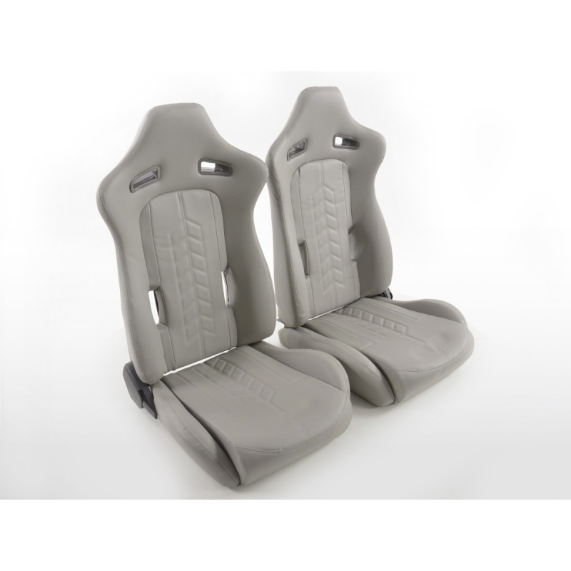 Sièges sport FK Sièges auto demi-coque en cuir synthétique gris