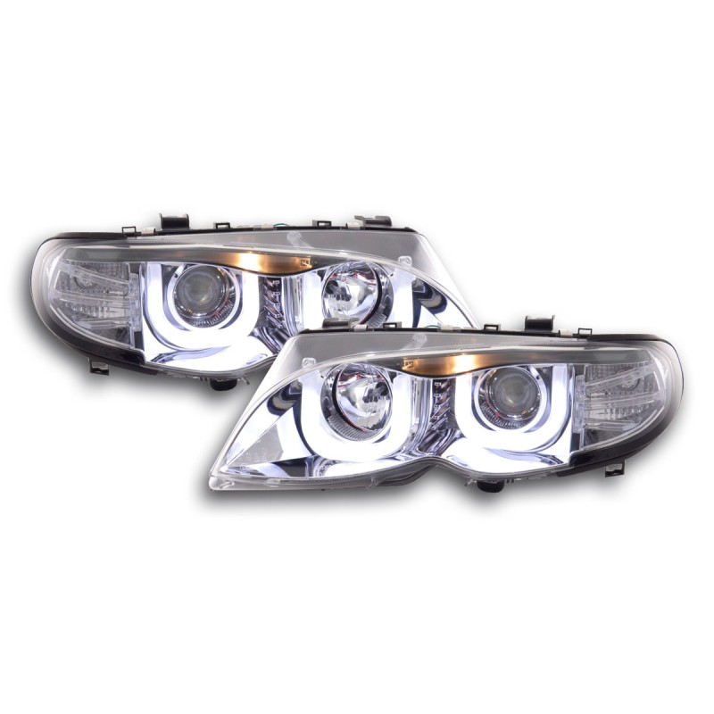 Phares Angel Eyes BMW 3er E46 Limo / Touring 02-05 chrome