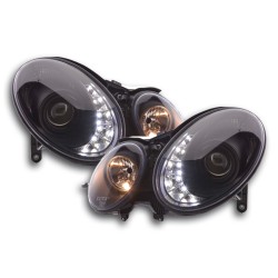 Phare Daylight LED DRL look Mercedes Classe E type W211 02-06 noir