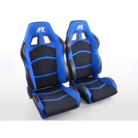 Sièges sport FK ensemble de sièges auto demi-coque tissu Cyberstar noir / bleu Sièges sport FK ensemble de sièges auto demi-coque tissu Cyberstar noir / bleu