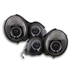 Phare Angel Eye Mercedes Classe E type W210 95-98 noir