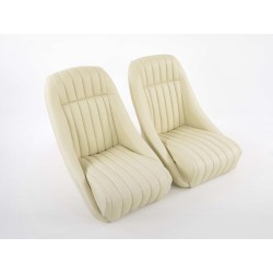 FK Oldtimersitze Ensemble de sièges baquets pour voiture Montgomery au look rétro beige