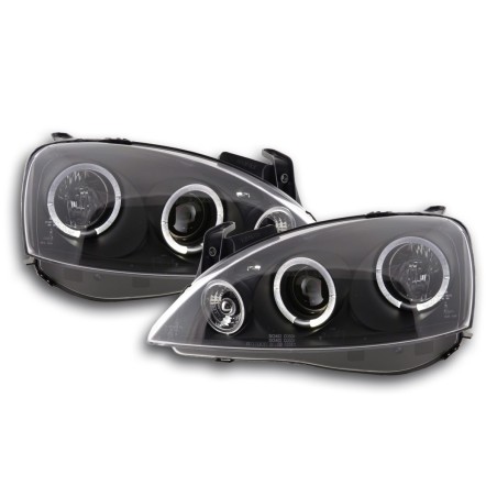 Phares avant Opel Corsa C 01-06 noir Phares avant Opel Corsa C 01-06 noir