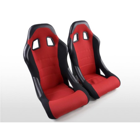 Sièges sport FK Sièges baquets complets pour voiture Set Edition 4 tissu rouge