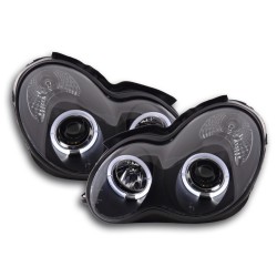 Jeu de phares Mercedes Classe C type W203 00-07 noir pour conduite à droite