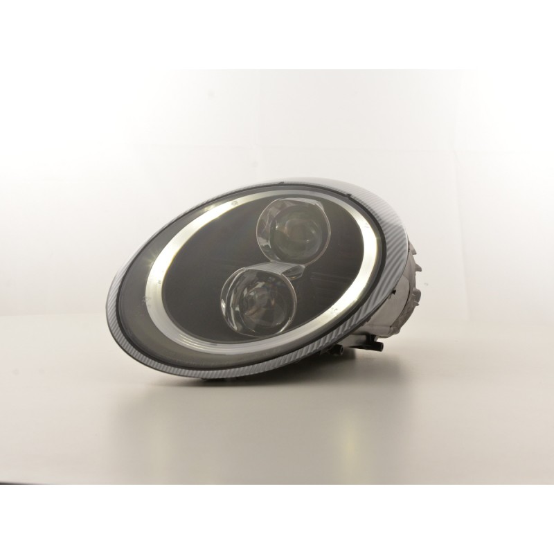 Phare avant Xenon Daylight LED DRL look Porsche 911 type 997 04-08 noir