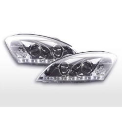 Jeu de phares Daylight LED DRL look Kia cee'd 5 portes. Type ED 06-09 chromé