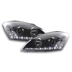 Jeu de phares Daylight LED DRL look Kia cee'd 5 portes. Type ED 06-09 noir