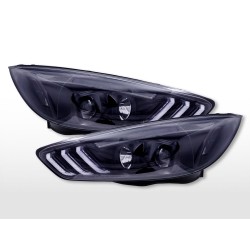 Phares diurnes avec feux de jour à LED Ford Focus (C346) 2015-2018 noir