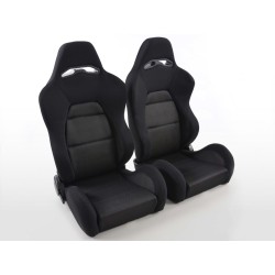 Sièges sport FK demi-sièges baquets Set Edition 3 tissu noir