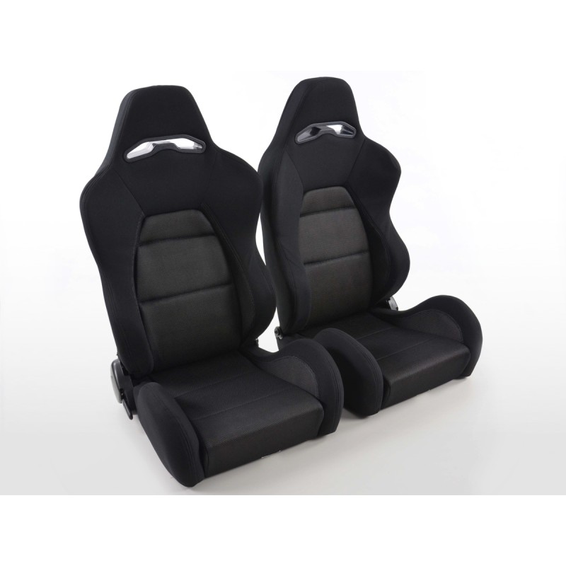 Sièges sport FK demi-sièges baquets Set Edition 3 tissu noir