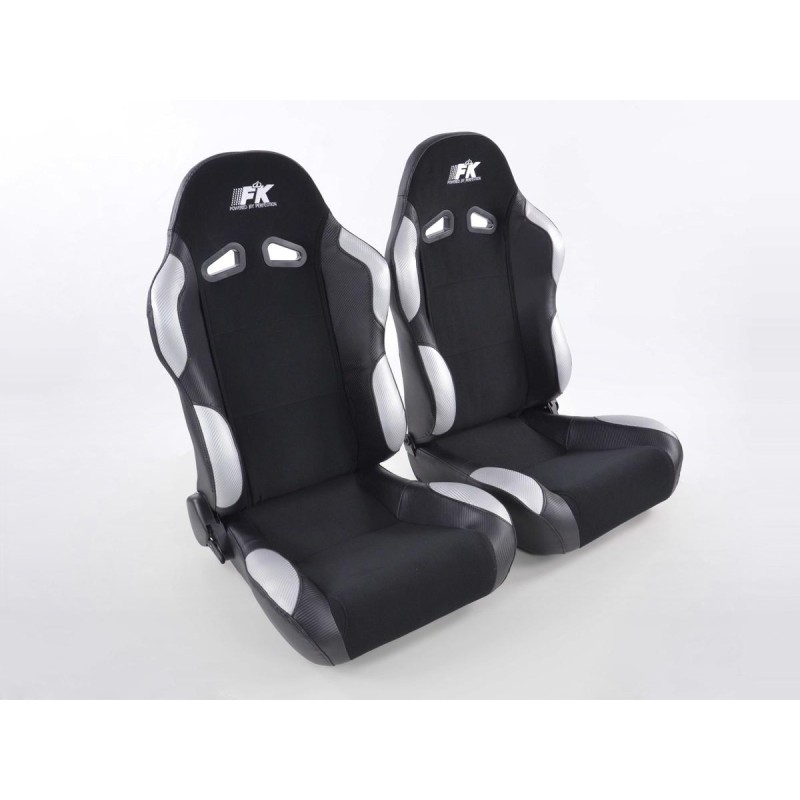 Sièges sport FK Sièges demi-coque auto Set Spacelook carbone au look sport automobile