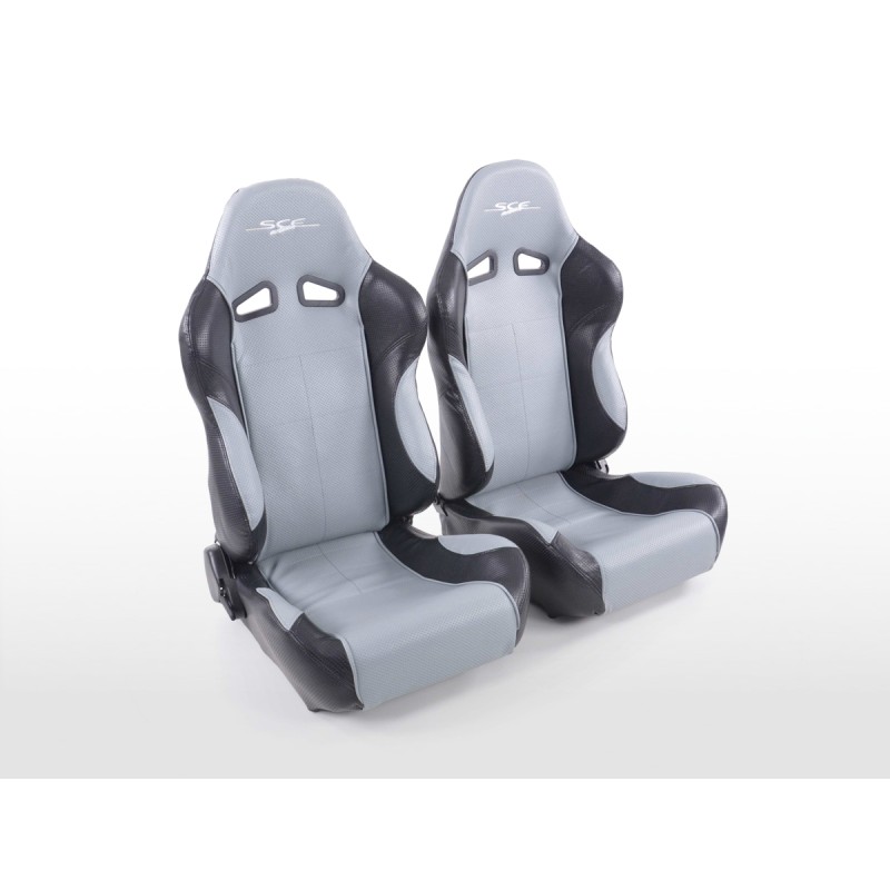 Sièges sport FK Sièges demi-coque auto SCE-Sportive 2 cuir synthétique gris / noir