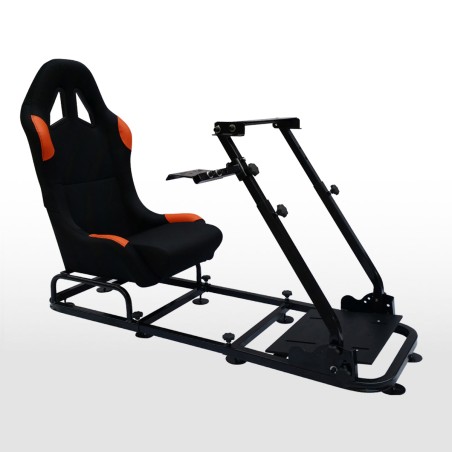 Siège de jeu FK Simulateur de course de siège de jeu eGaming Seats Monaco noir / orange