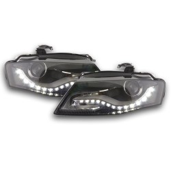 Phares Daylight avec feux de jour Audi A4 (B8 / 8K) 08-11 noir