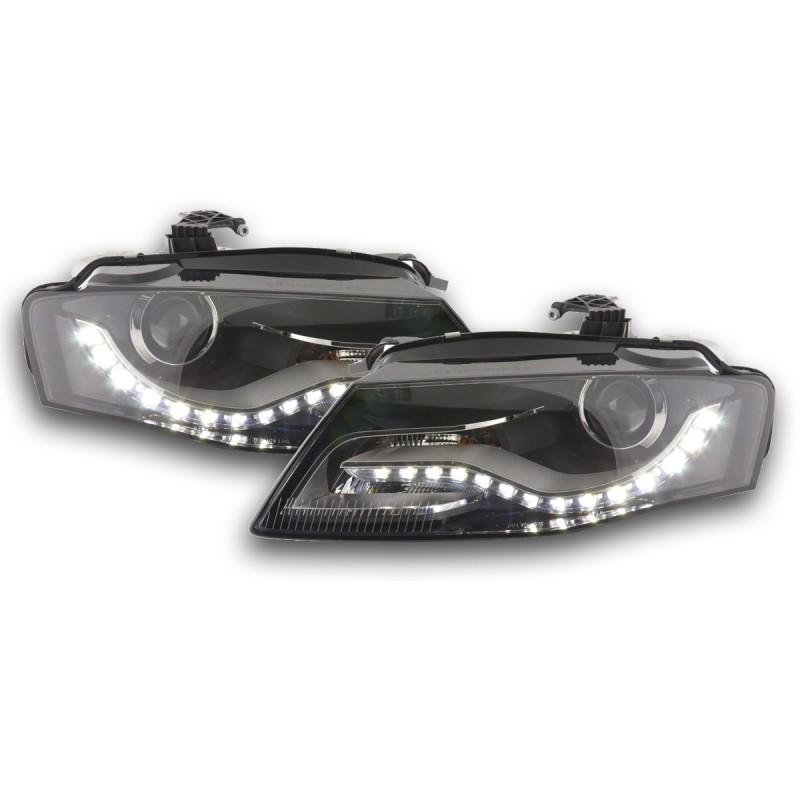Phares Daylight avec feux de jour Audi A4 (B8 / 8K) 08-11 noir