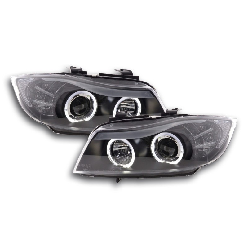 Jeu de phares BMW Série 3 type E90 / E91 05-08 noir
