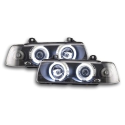 Phares Angel Eyes CCFL BMW Série 3 E36 Limo 92-98 noir