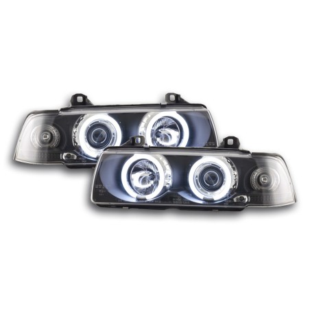Phares Angel Eyes CCFL BMW Série 3 E36 Limo 92-98 noir Phares Angel Eyes CCFL BMW Série 3 E36 Limo 92-98 noir