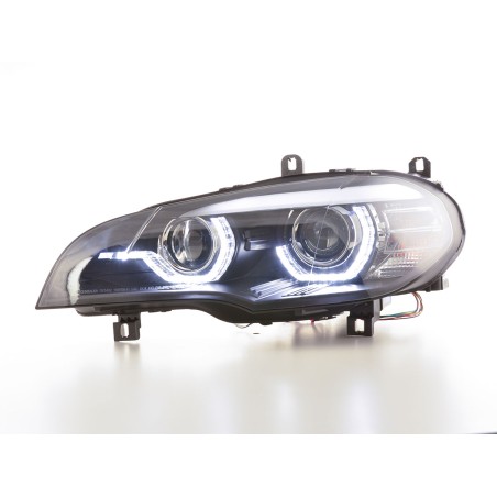 Phares Xenon Daylight LED feux de jour BMW X5 E70 06-10 noir Phares Xenon Daylight LED feux de jour BMW X5 E70 06-10 noir
