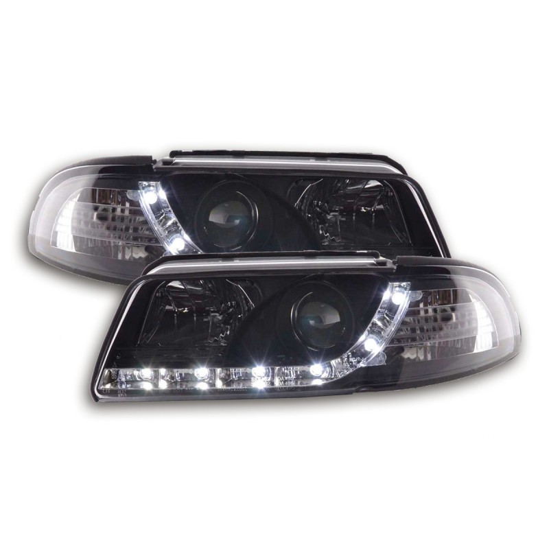 Phare Daylight LED DRL look Audi A4 type B5 99-01 noir