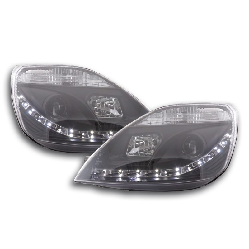 Phare Daylight LED DRL look Ford Fiesta type MK6 03-07 noir